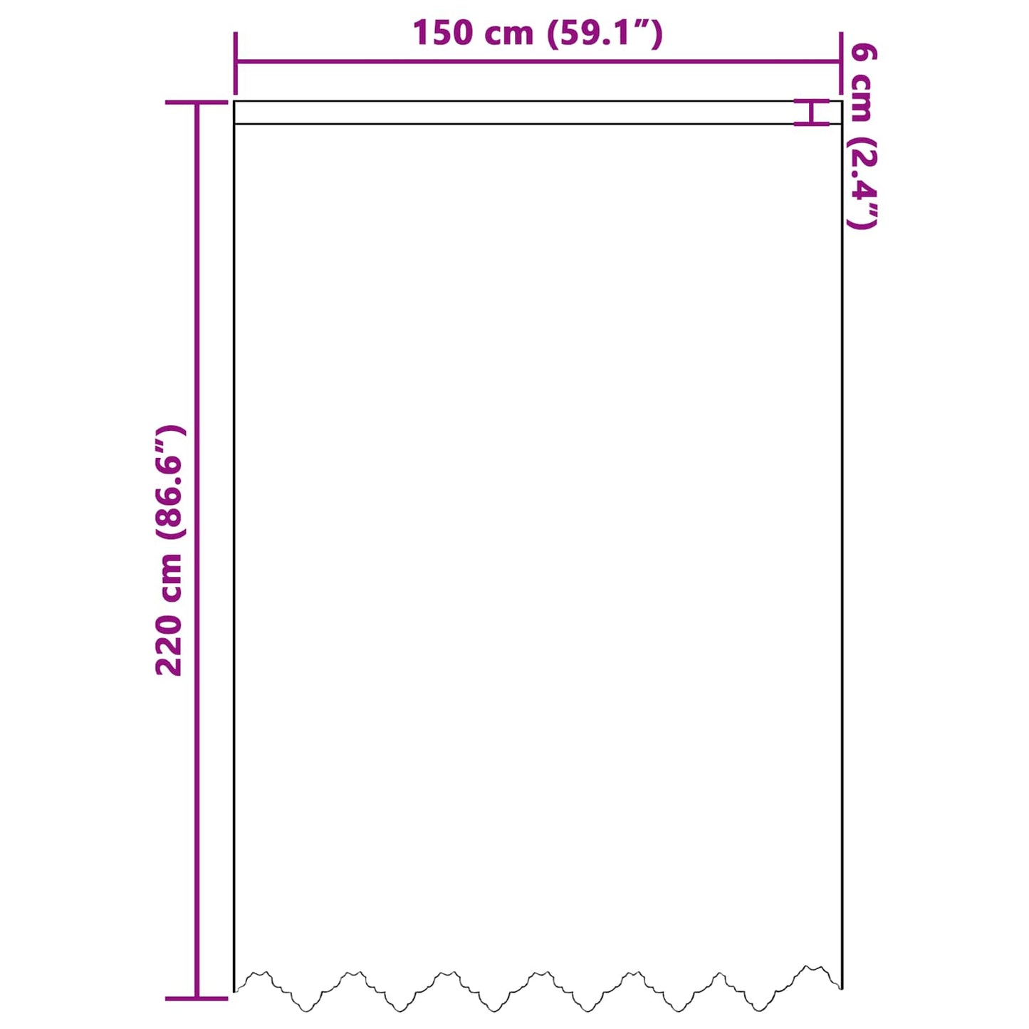 vidaXL Lace Curtain with Curtains Floral White 220x150cm Polyester