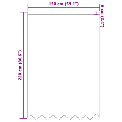 vidaXL Lace Curtain with Curtains Floral White 220x150cm Polyester