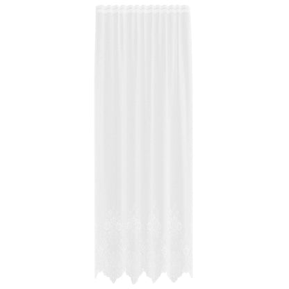 vidaXL Lace Curtain with Curtains Floral White 260 x 150 cm Polyester