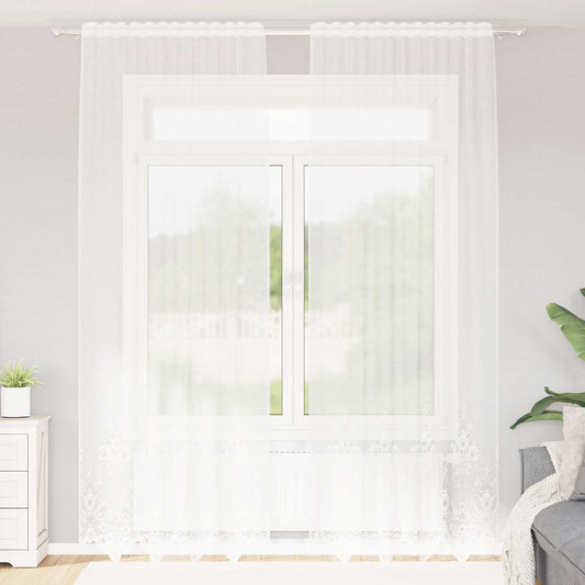 vidaXL Lace Curtain White 280 x 150 cm Polyester