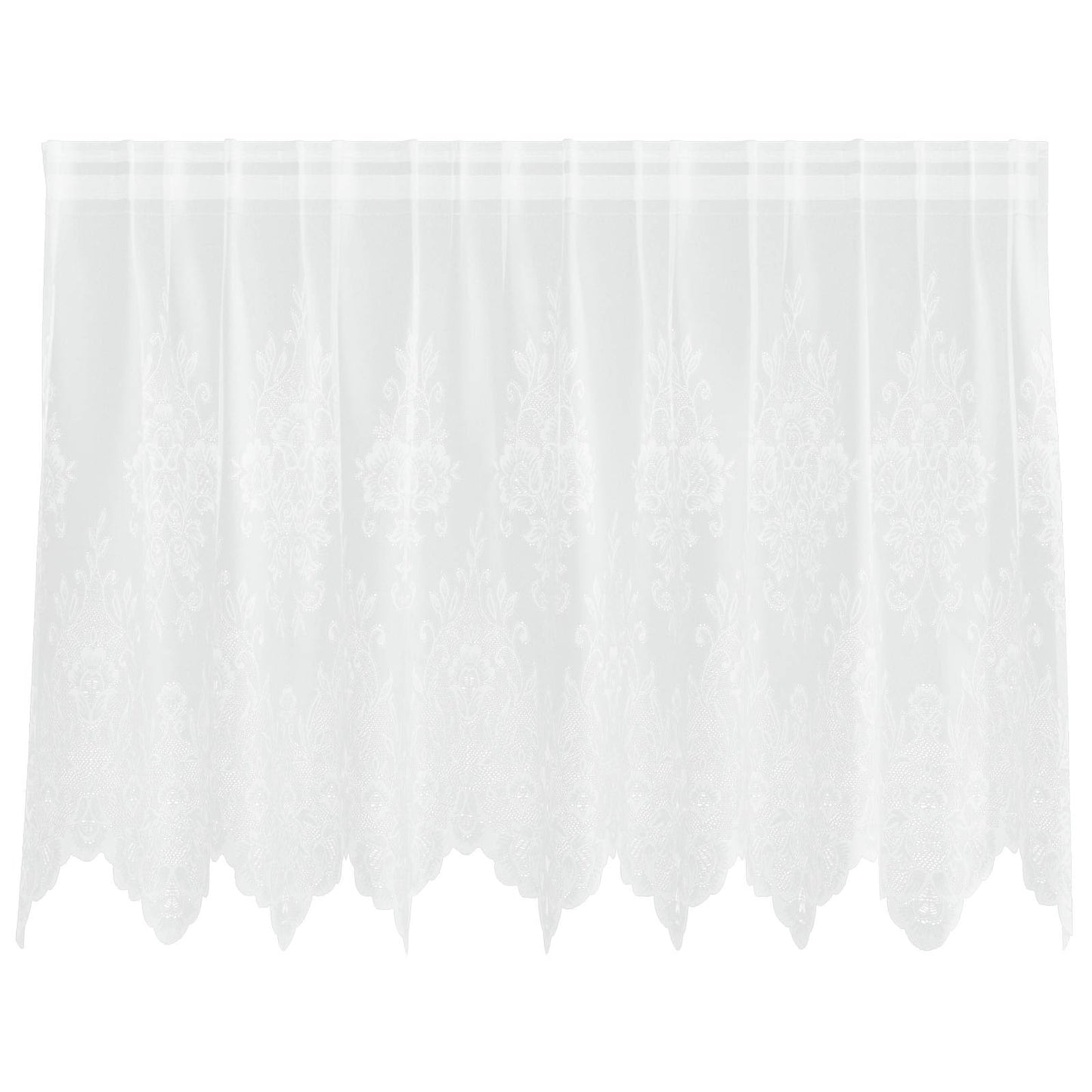 vidaXL Lace Curtain with Curtains Floral White 100 x 200 cm Polyester