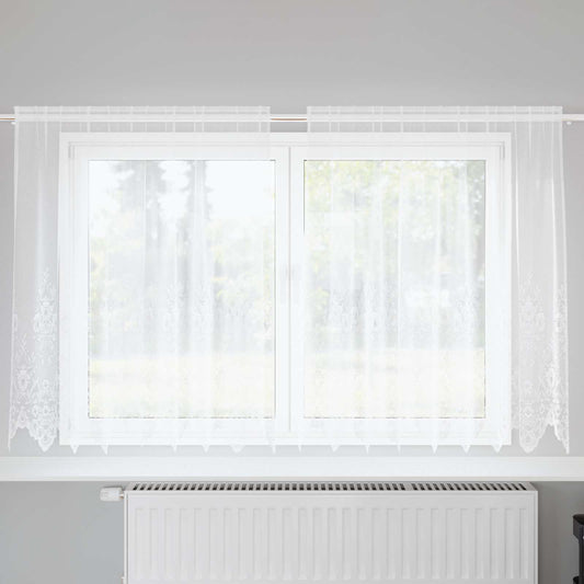 vidaXL Lace Curtain White 140 x 200 cm Polyester