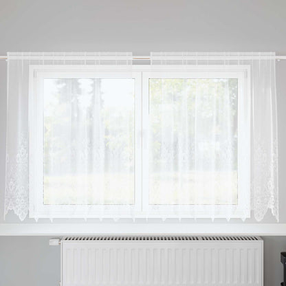 vidaXL Lace Curtain with Curtains Floral White 180 x 200 cm Polyester