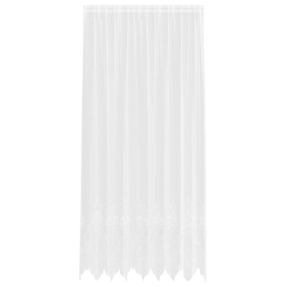 vidaXL Lace Curtain with Curtains Floral White 260x200cm Polyester