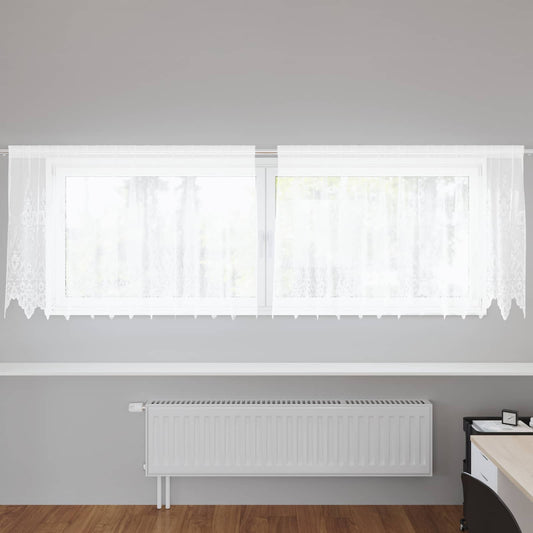vidaXL Lace Curtain White 80 x 300 cm Polyester