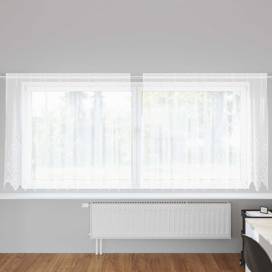 vidaXL Lace Curtain White 140 x 300 cm Polyester