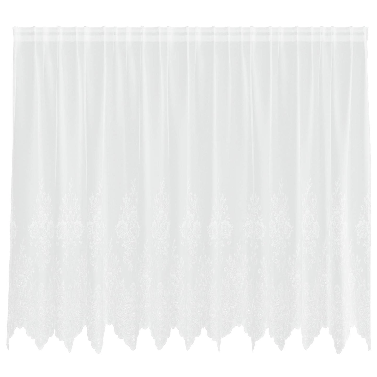 vidaXL Lace Curtain with Curtains Floral White 180 x 300 cm Polyester