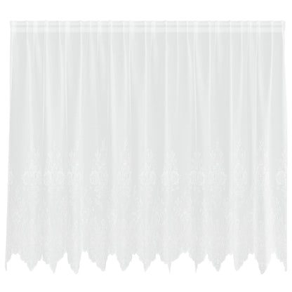 vidaXL Lace Curtain with Curtains Floral White 180 x 300 cm Polyester