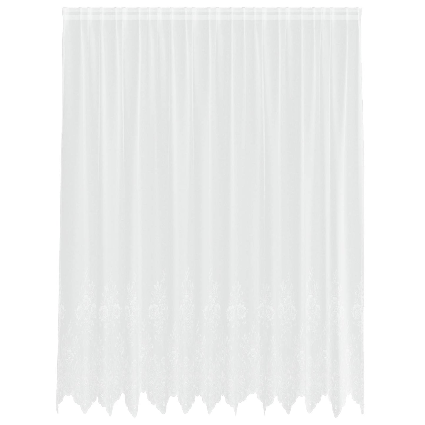 vidaXL Lace Curtain with Curtains Floral White 220 x 300 cm Polyester