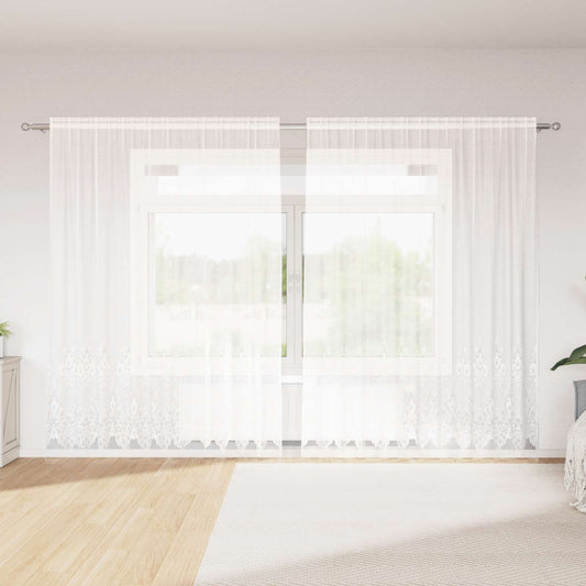 vidaXL Lace Curtain White 240 x 300 cm Polyester