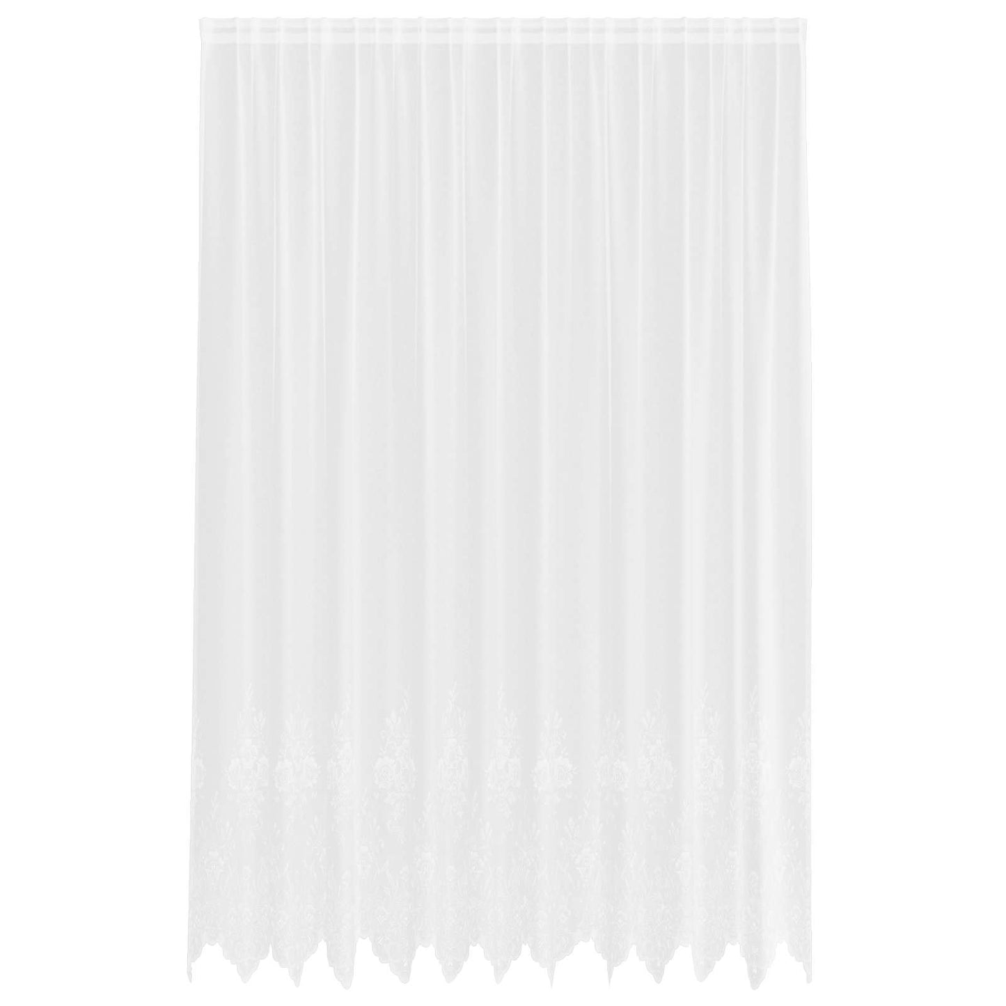 vidaXL Lace Curtain with Curtains Floral White 300 x 300 cm Polyester