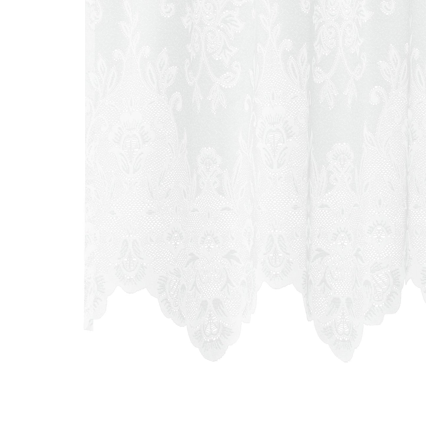 vidaXL Lace Curtain with Curtains Floral White 80 x 400 cm Polyester