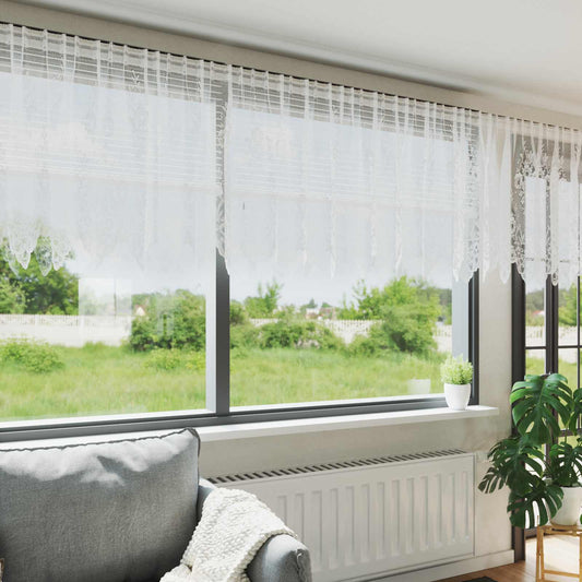vidaXL Lace Curtain White 80 x 400 cm Polyester