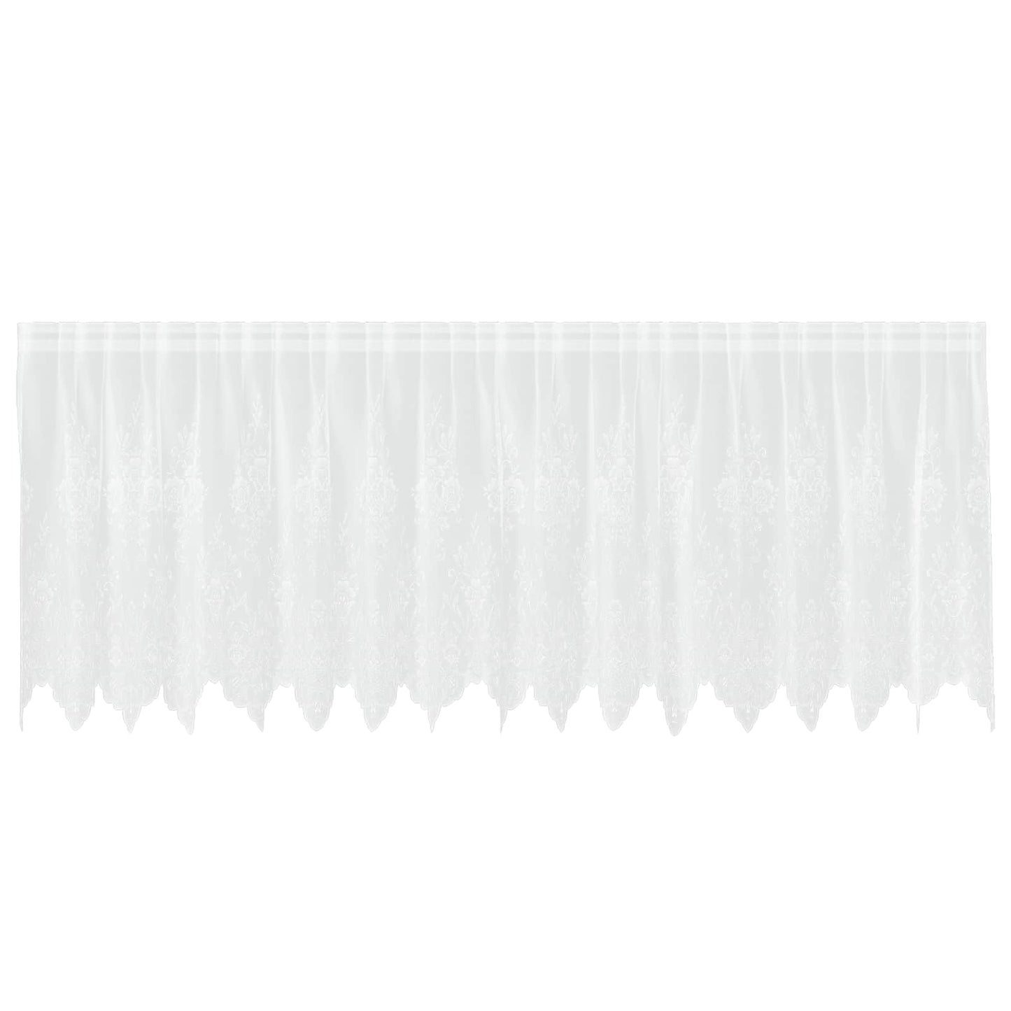 vidaXL Lace Curtain with Curtains Floral White 80 x 400 cm Polyester