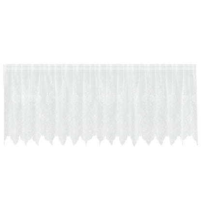 vidaXL Lace Curtain with Curtains Floral White 80 x 400 cm Polyester