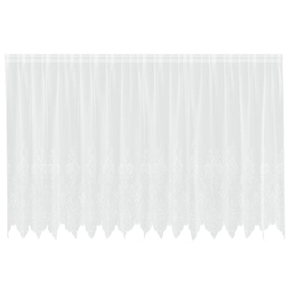 vidaXL Lace Curtain with Curtains Floral White 140 x 400 cm Polyester