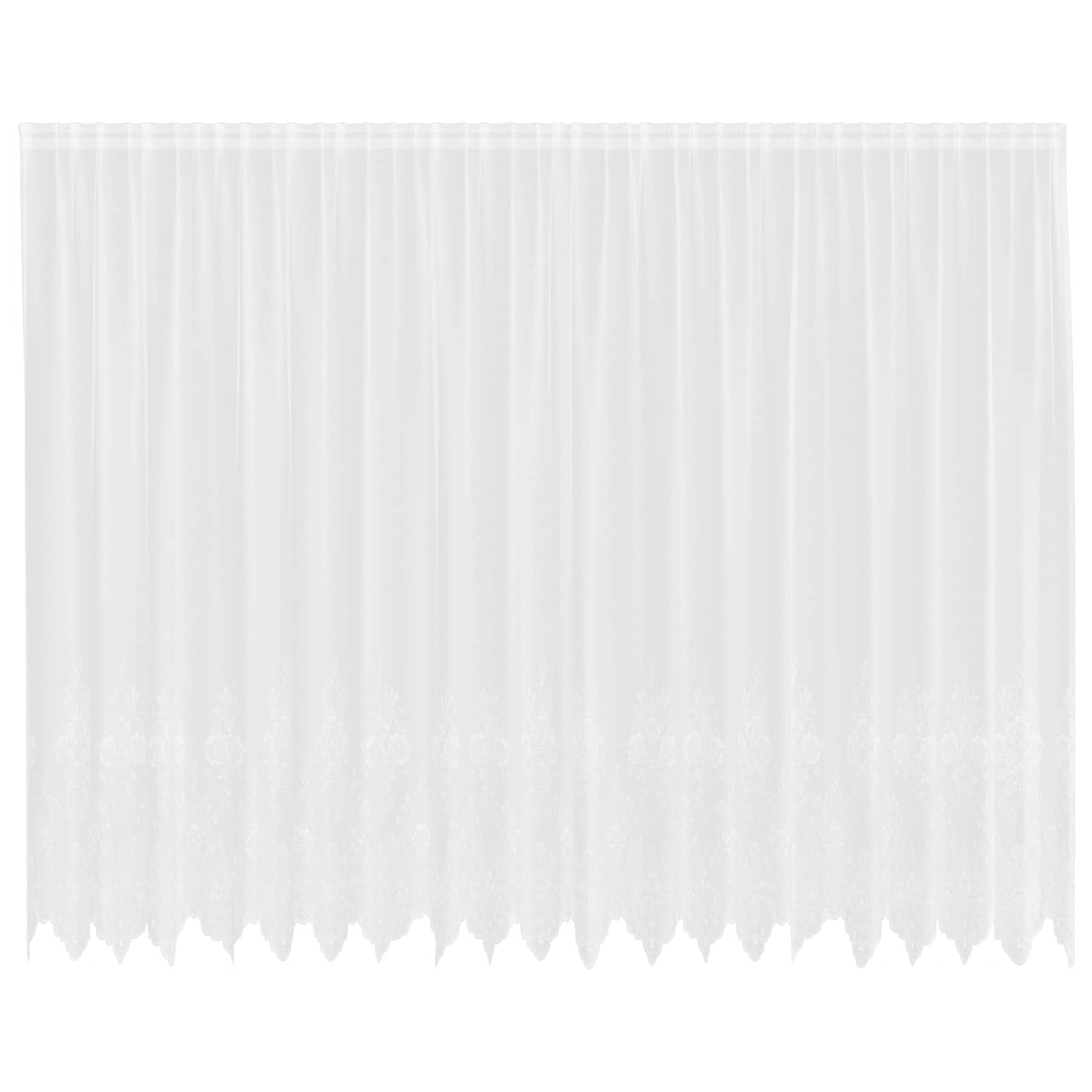 vidaXL Lace Curtain with Curtains Floral White 240 x 500 cm Polyester
