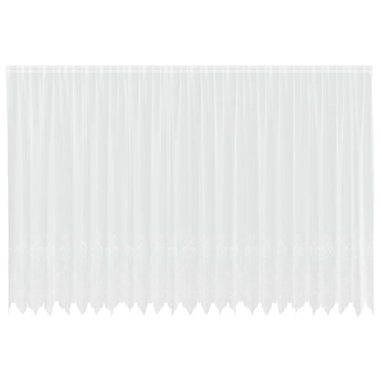 vidaXL Lace Curtain with Curtains Floral White 200 x 600 cm Polyester