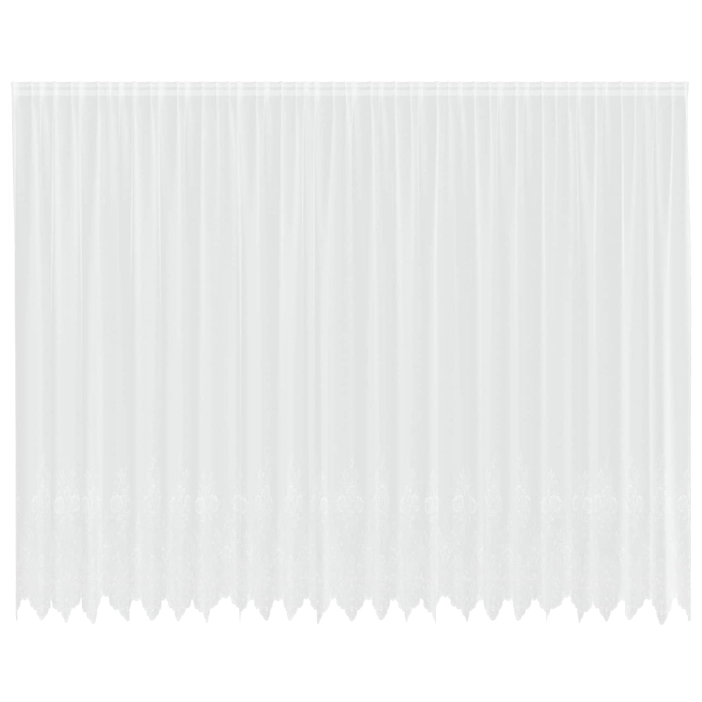vidaXL Lace Curtain with Curtains Floral White 260 x 600 cm Polyester