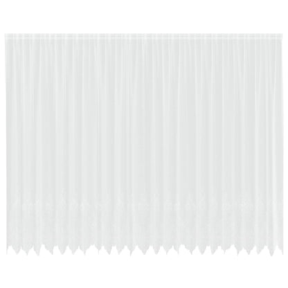 vidaXL Lace Curtain with Curtains Floral White 280 x 600 cm Polyester