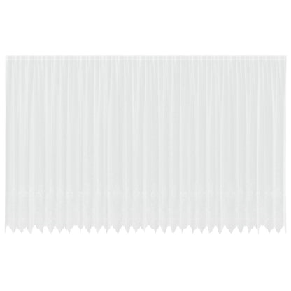 vidaXL Lace Curtain with Curtains Floral White 260x750cm Polyester
