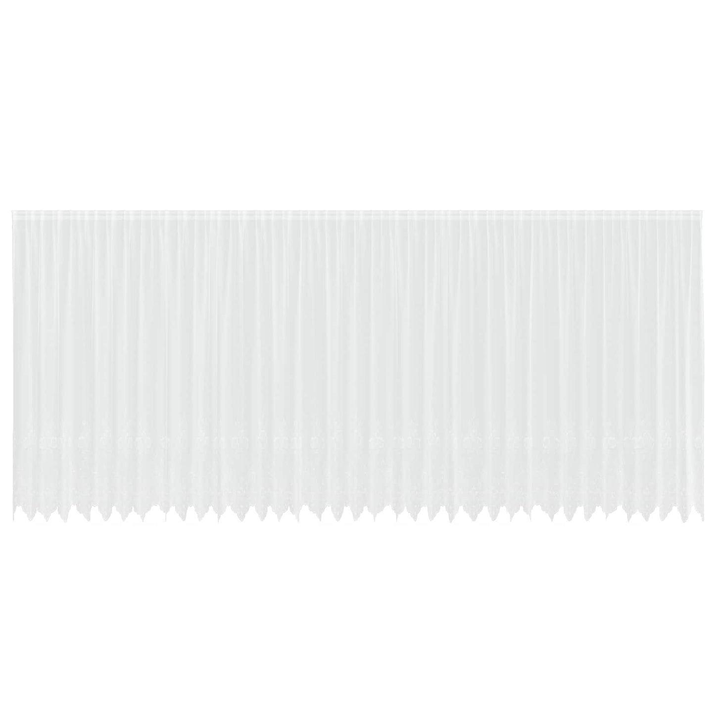 vidaXL Lace Curtain with Curtains Floral White 200 x 900 cm Polyester