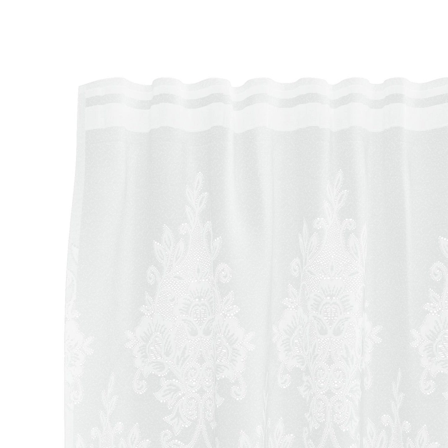 vidaXL Lace Curtain with Curtains Floral White 120 x 1200 cm Polyester