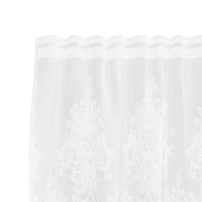 vidaXL Lace Curtain with Curtains Floral White 260 x 1200 cm Polyester