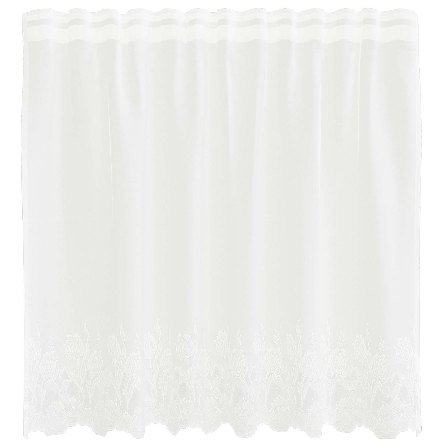 vidaXL Lace Curtain with Curtains Floral White 100 x 150 cm Polyester
