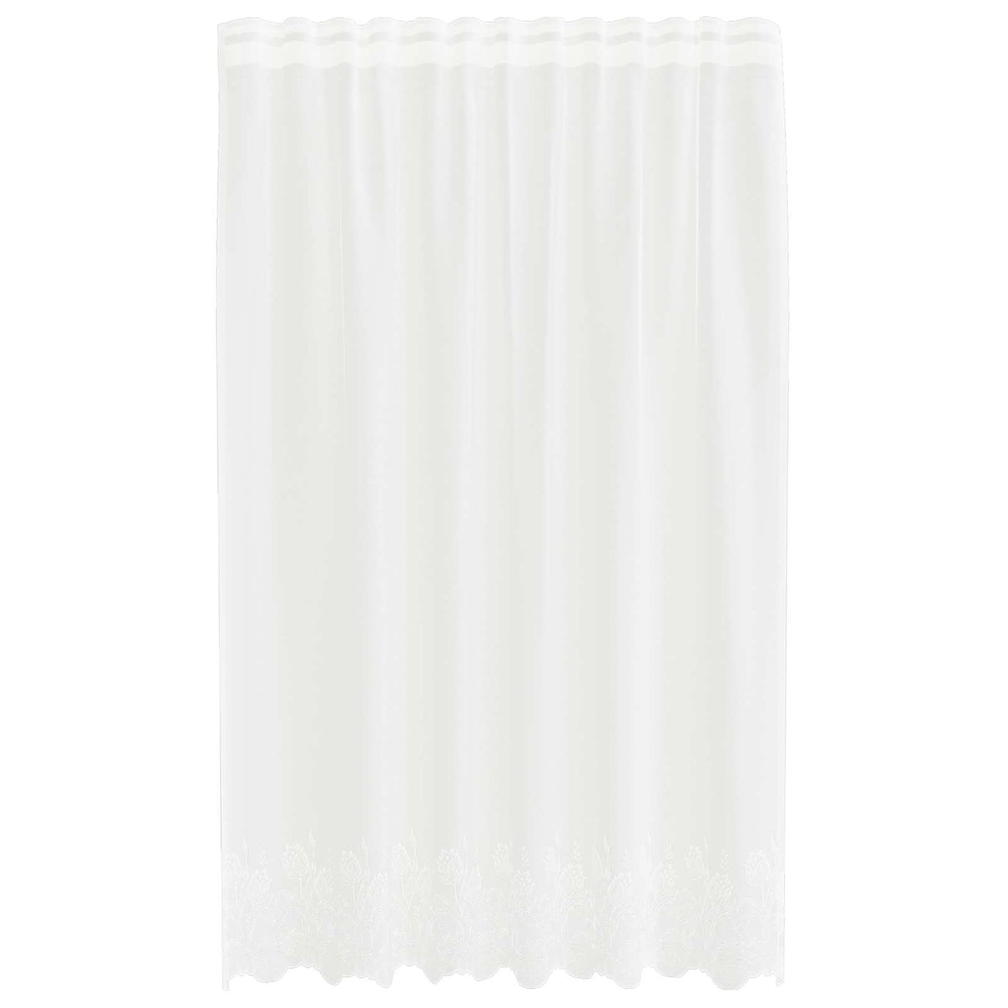 vidaXL Lace Curtain with Curtains Floral White 240 x 150 cm Polyester