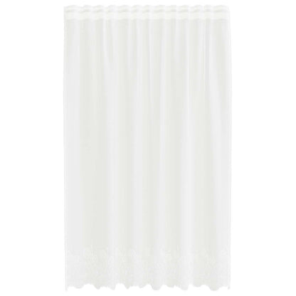 vidaXL Lace Curtain with Curtains Floral White 240 x 150 cm Polyester