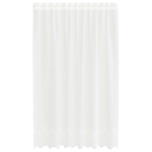 vidaXL Lace Curtain with Curtains Floral White 240 x 150 cm Polyester