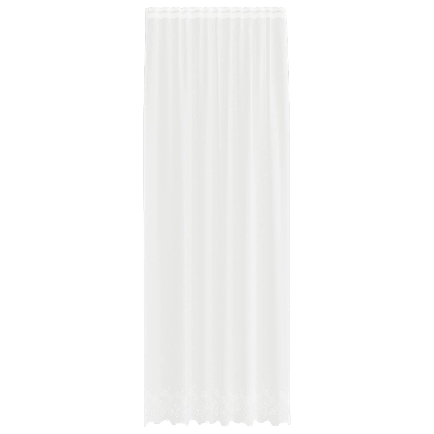 vidaXL Lace Curtain with Curtains Floral White 300 x 150 cm Polyester