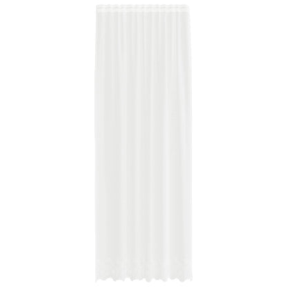 vidaXL Lace Curtain with Curtains Floral White 300 x 150 cm Polyester