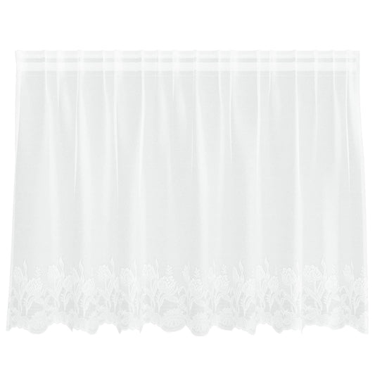 vidaXL Lace Curtain with Curtains Floral White 100 x 200 cm Polyester