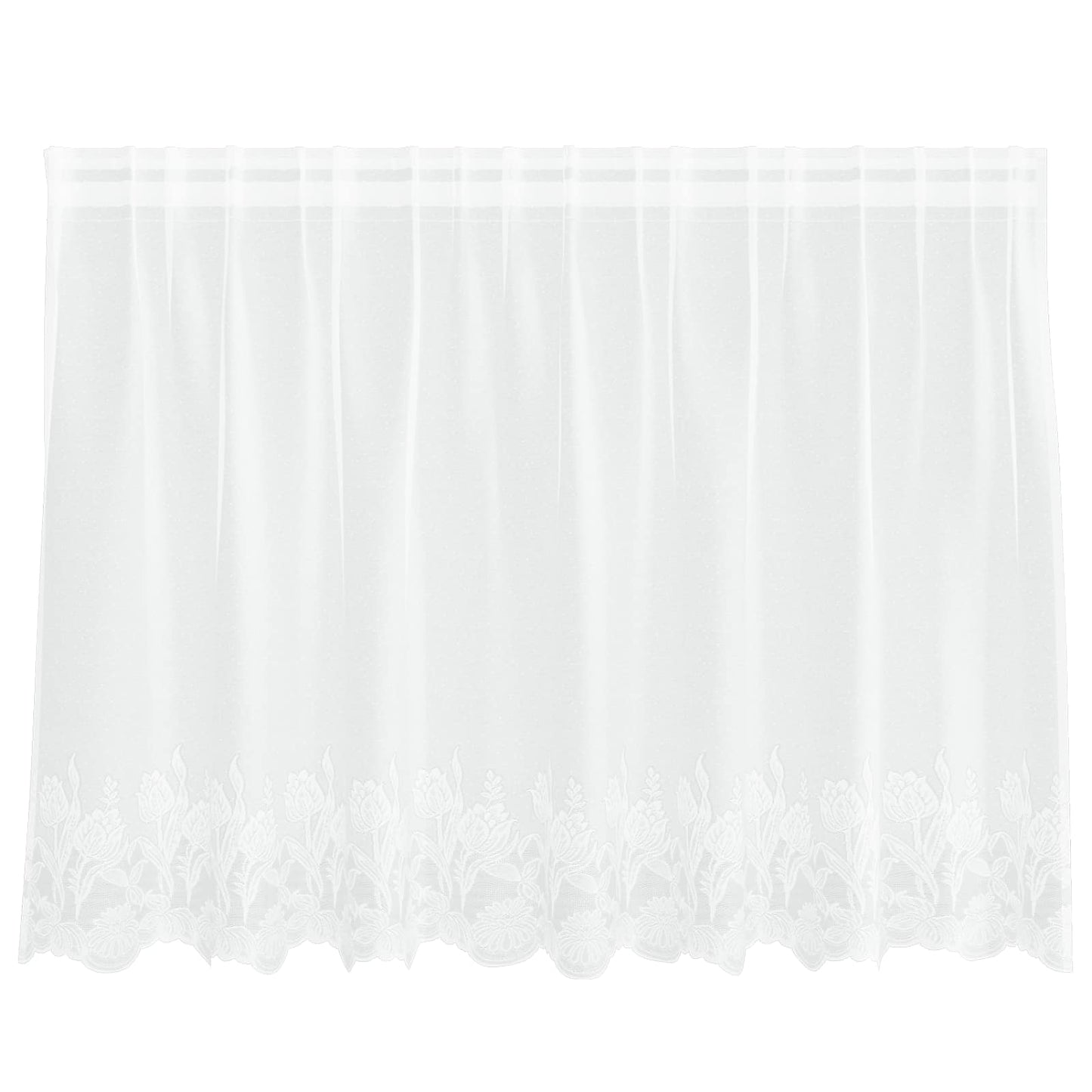 vidaXL Lace Curtain with Curtains White 200 x 120 cm Polyester