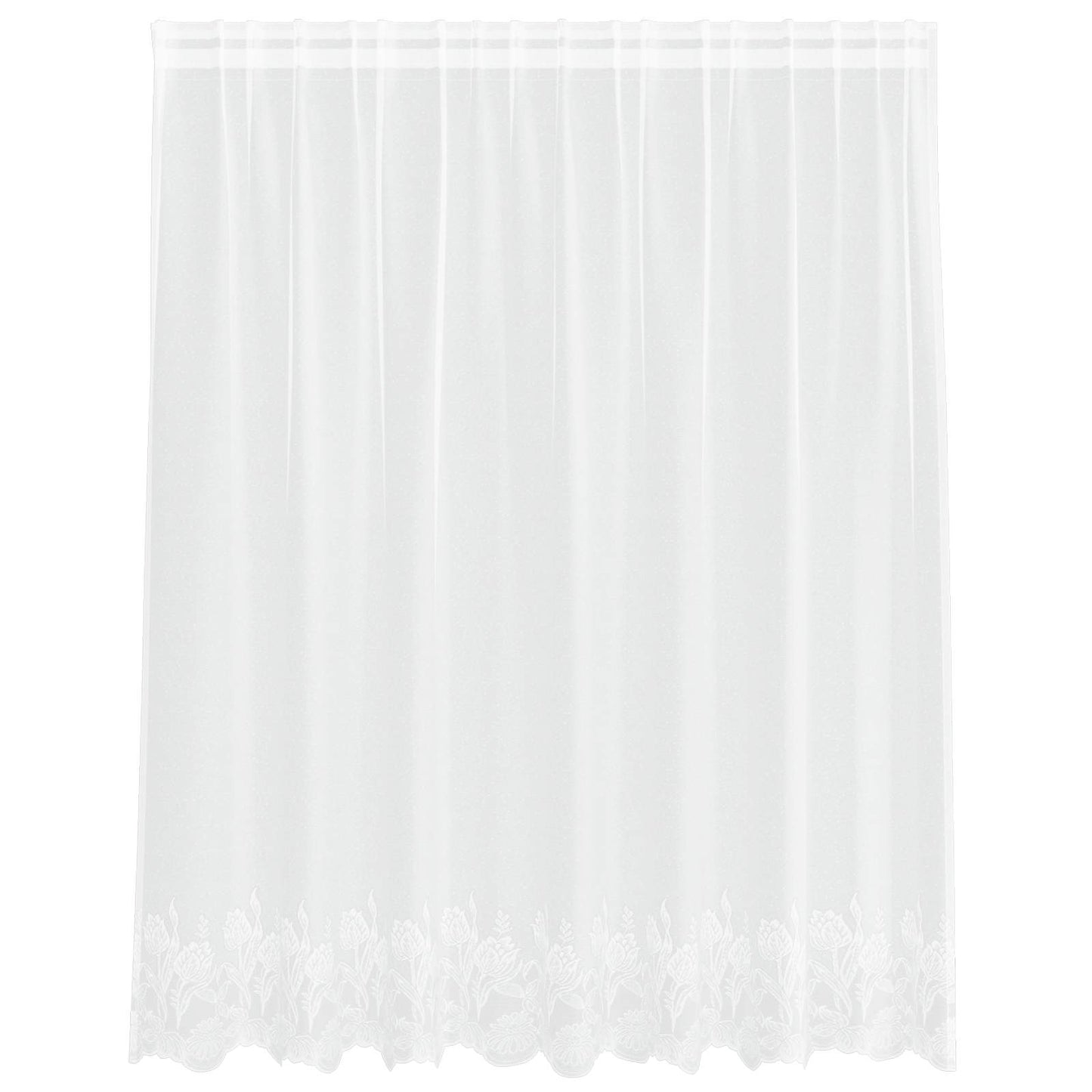 vidaXL Lace Curtain with Curtains Floral White 140 x 200 cm Polyester