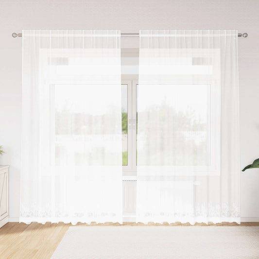 vidaXL Lace Curtain White 245 x 200 cm Polyester