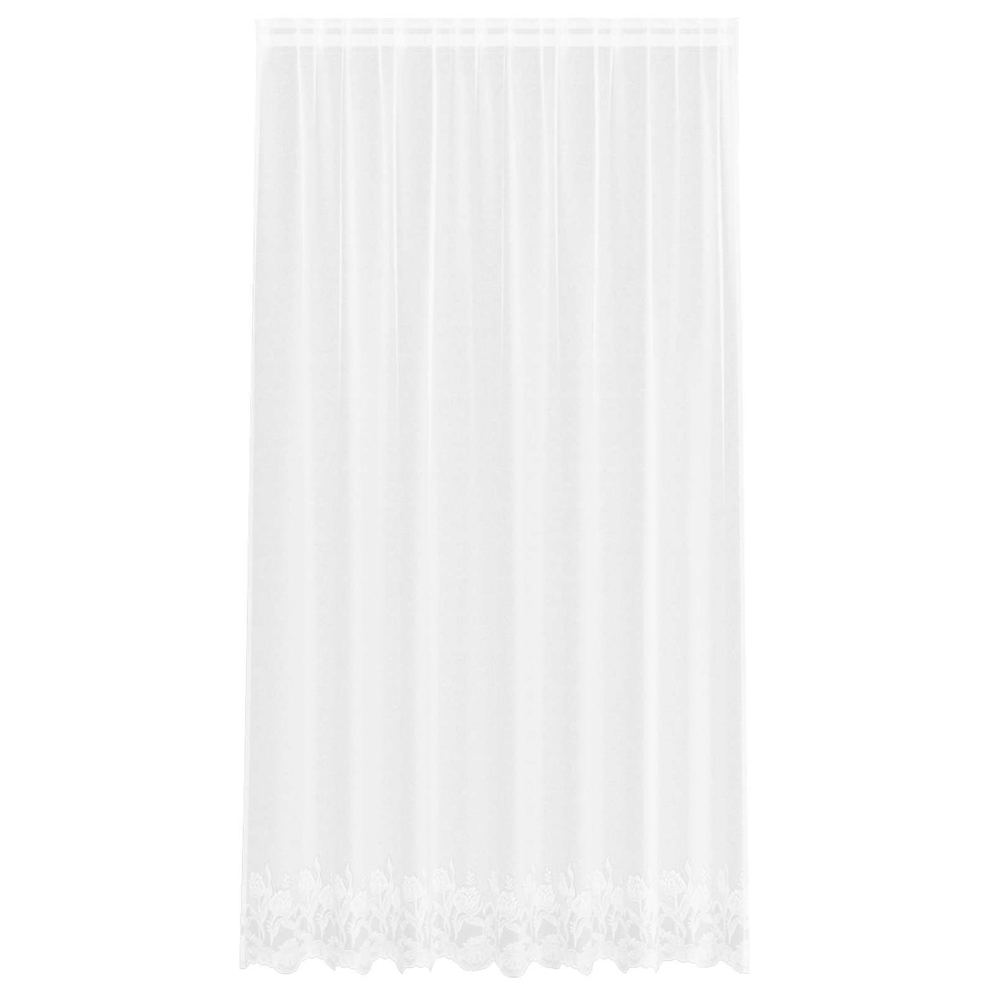 vidaXL Lace Curtain with Curtains Floral White 245 x 200 cm Polyester
