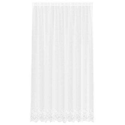 vidaXL Lace Curtain with Curtains Floral White 245 x 200 cm Polyester