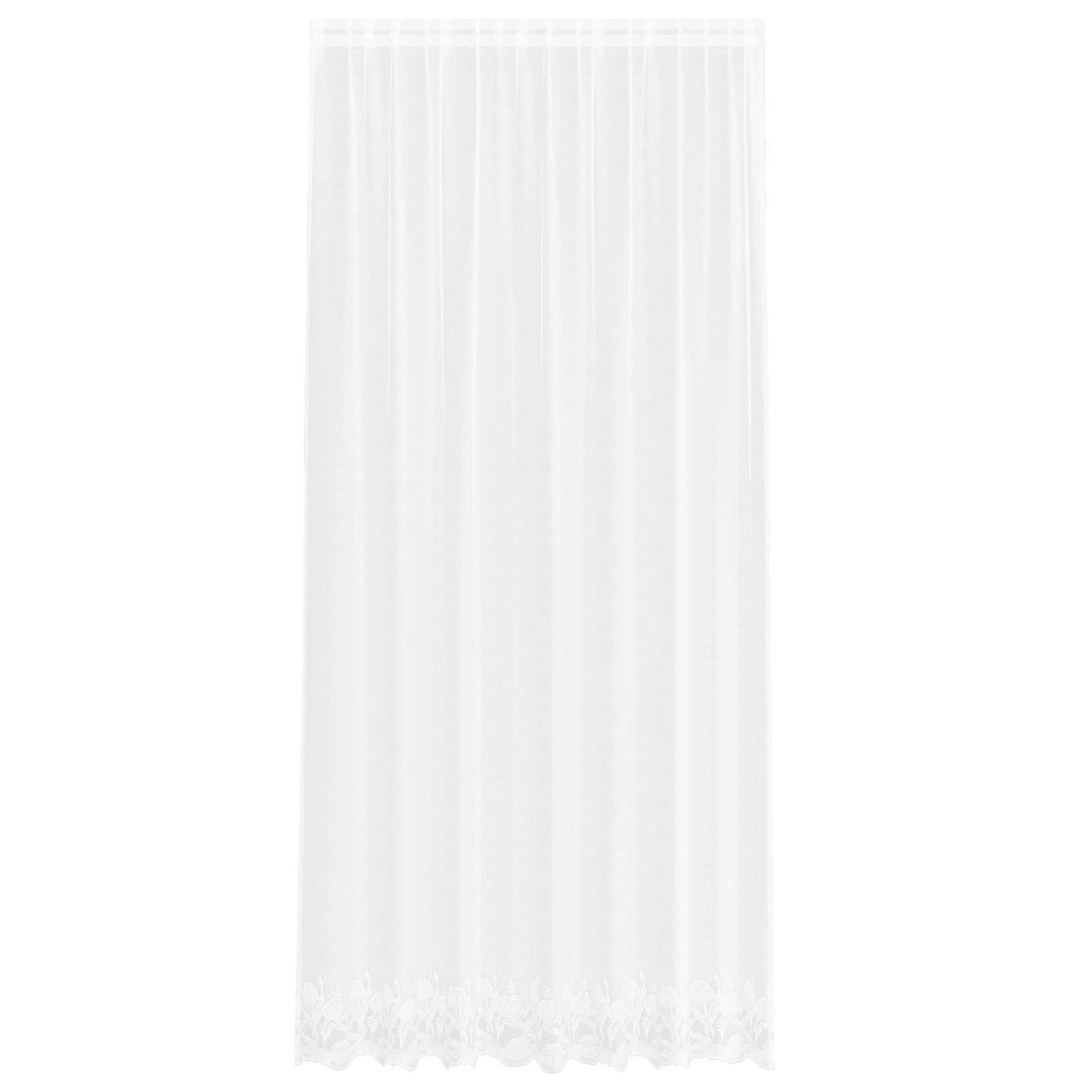 vidaXL Lace Curtain with Curtains Floral White 280 x 200 cm Polyester