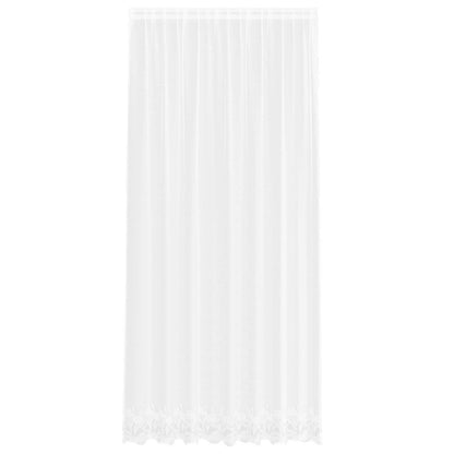 vidaXL Lace Curtain with Curtains Floral White 280 x 200 cm Polyester