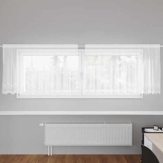 vidaXL Lace Curtain White 100 x 300 cm Polyester