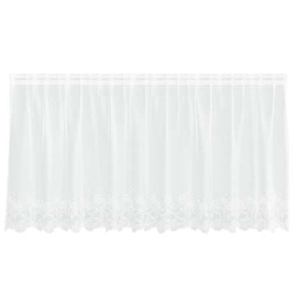 vidaXL Lace Curtain with Curtains Floral White 120 x 300 cm Polyester