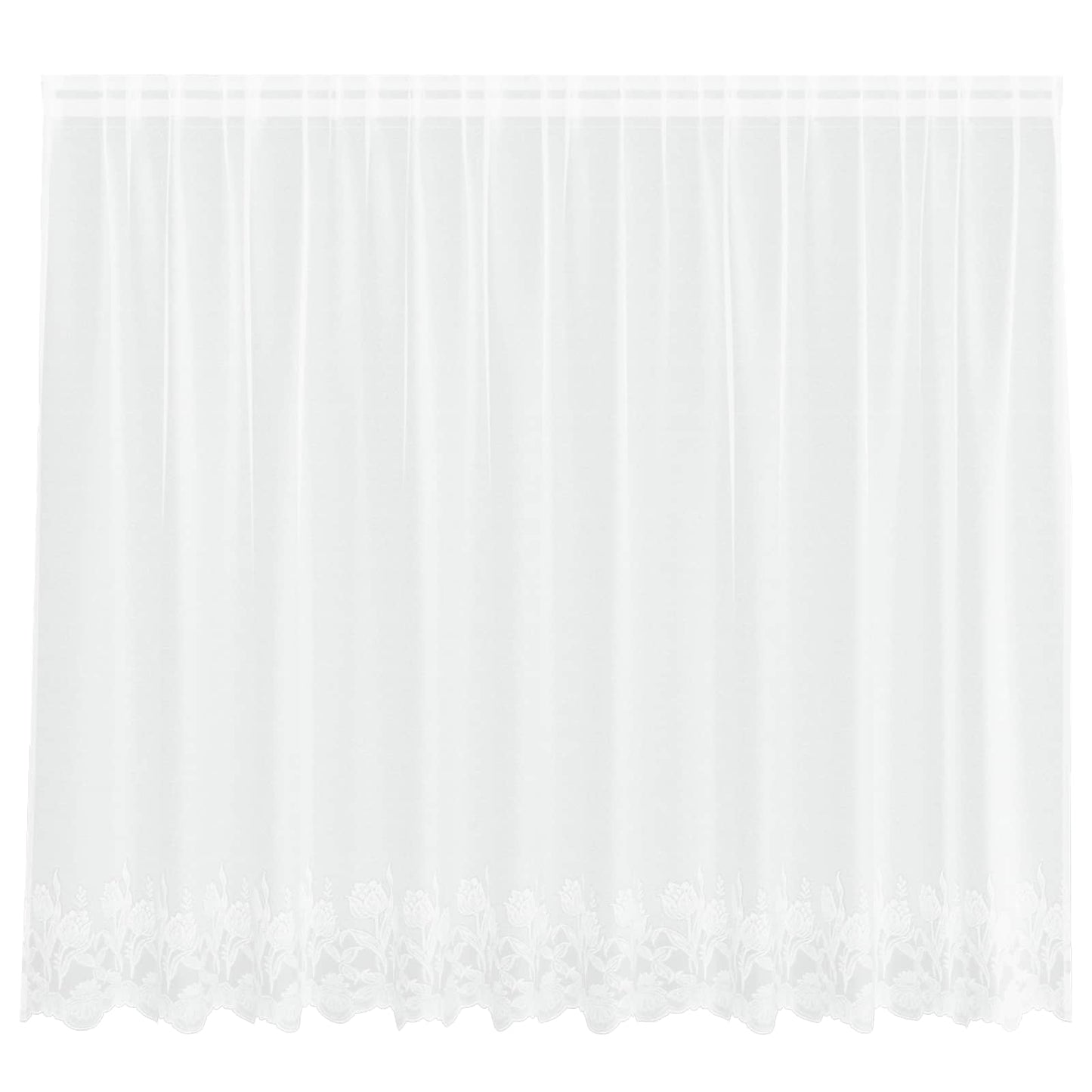 vidaXL Lace Curtain with Curtains White 300 x 140 cm Polyester