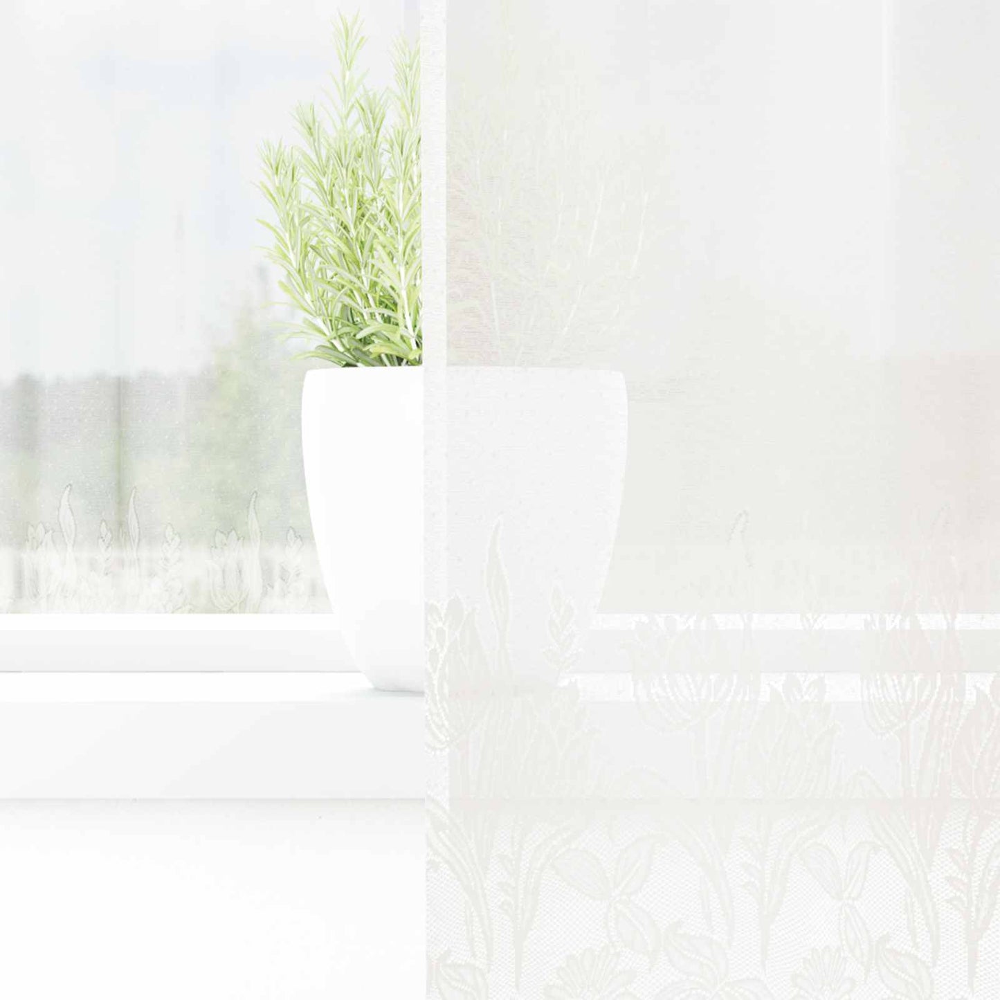 vidaXL Lace Curtain with Curtains Floral White 200 x 300 cm Polyester
