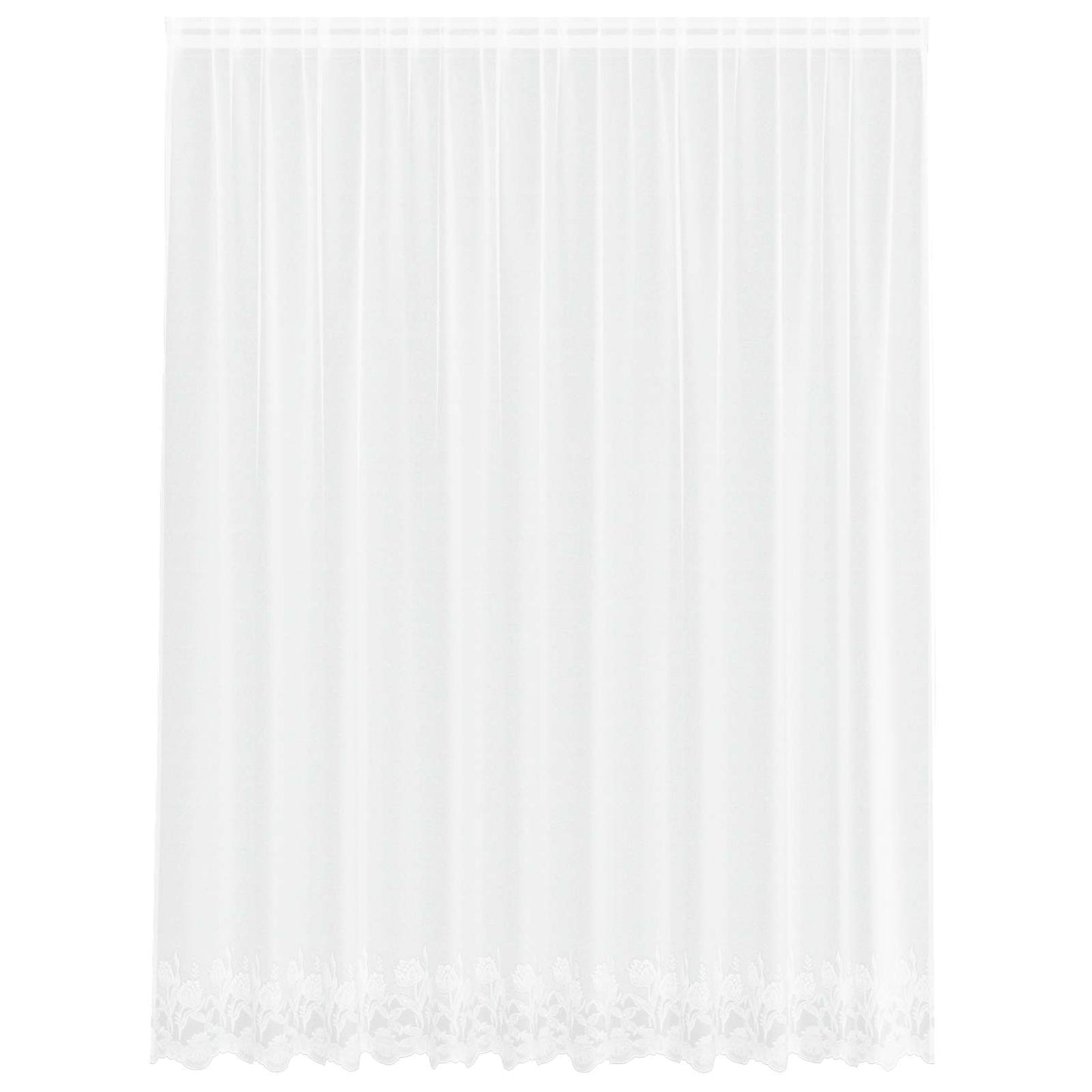 vidaXL Lace Curtain with Curtains Floral White 200 x 300 cm Polyester