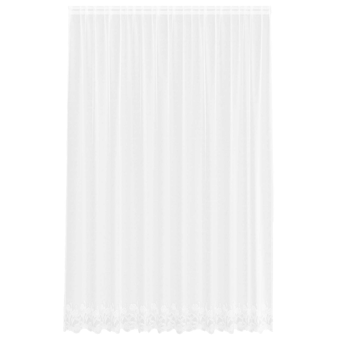 vidaXL Lace Curtain with Curtains Floral White 260 x 300 cm Polyester