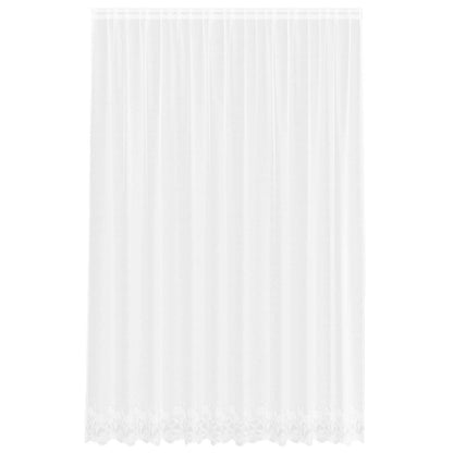 vidaXL Lace Curtain with Curtains Floral White 260 x 300 cm Polyester
