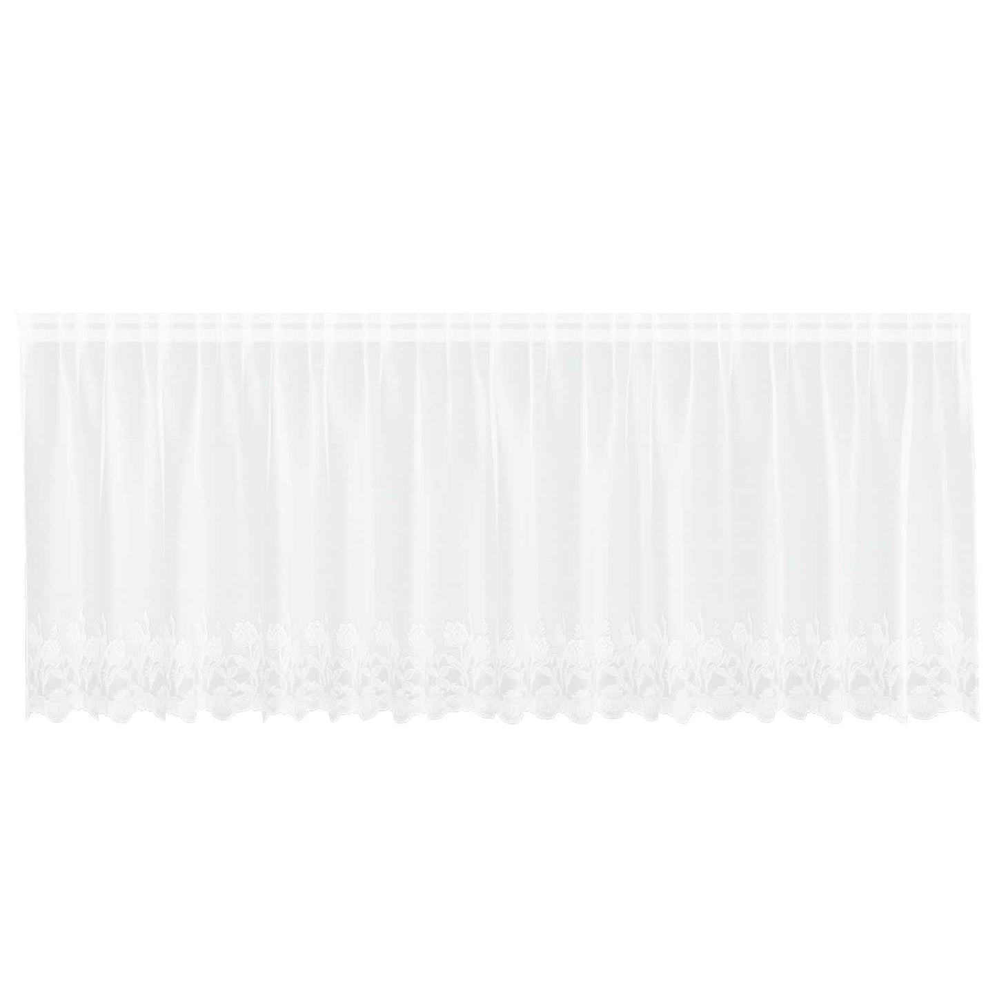 vidaXL Lace Curtain with Curtains Floral White 100 x 400 cm Polyester